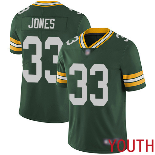 Green Bay Packers Limited Green Youth #33 Jones Aaron Home Jersey Nike NFL Vapor Untouchable->youth nfl jersey->Youth Jersey